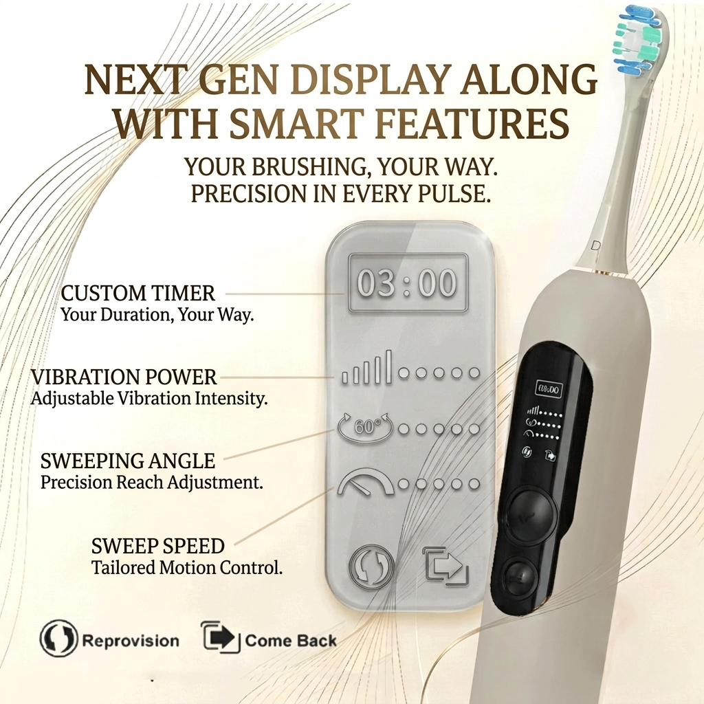 Luxxarro Calibre Sonic Electric Toothbrush – 5 Cleaning Modes, 60° Oscillation, USB-C Charging