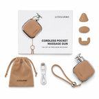 Mini masážní pistole (210 g) — Kapesní perkusní masážní přístroj, ultra tichý, Luxxarro Soothe