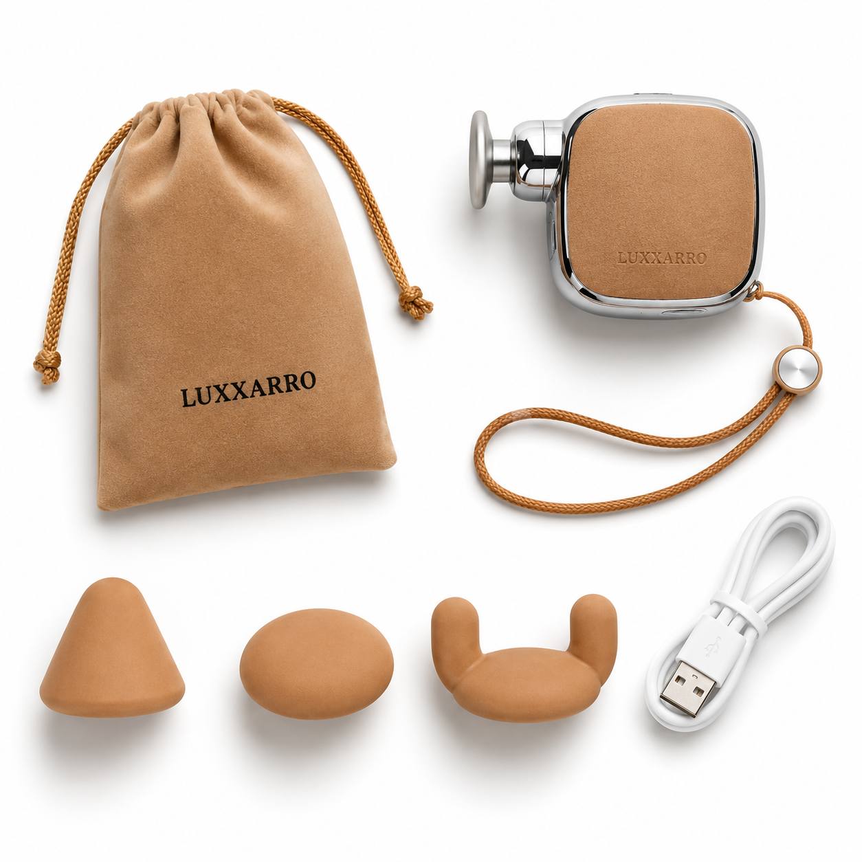 Mini masážní pistole (210 g) — Kapesní perkusní masážní přístroj, ultra tichý, Luxxarro Soothe