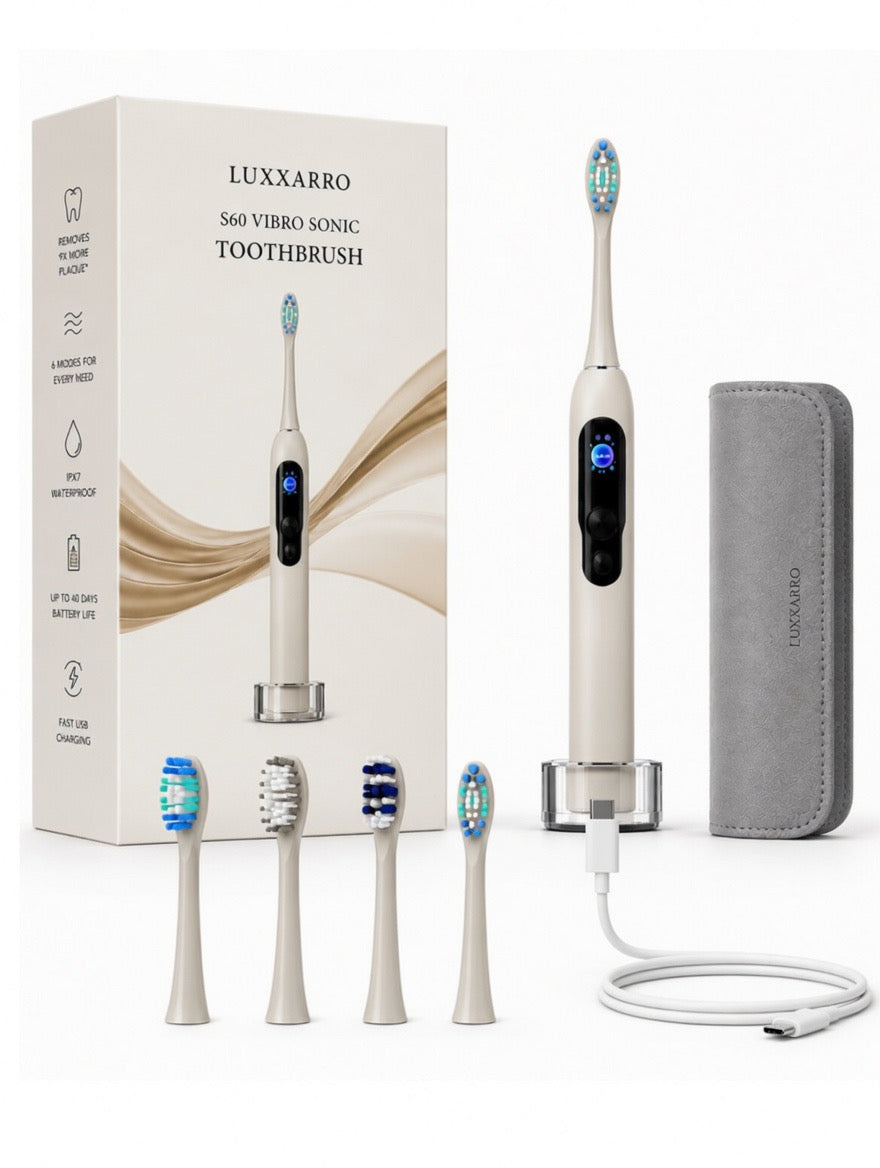 Luxxarro Calibre Sonic Electric Toothbrush – 5 Cleaning Modes, 60° Oscillation, USB-C Charging